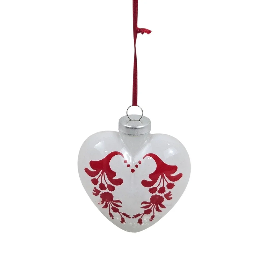 Lot‎ of 11 IKEA KOTTE VINTERFEST Heart Glass Christmas Ornaments Scandinavian 3